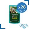 Monge Bwild Grain Free Gatto Merluzzo con gamberetti e ortaggi (fagiolini e carote) - 85 g - 85 gr - 28 pz