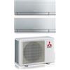 Mitsubishi Electric Climatizzatore Condizionatore MITSUBISHI ELECTRIC Dual Split 9+9 serie KIRIGAMINE ZEN SILVER MSZ-EF Inverter con MXZ-2F53VF WI-FI INTEGRATO R-32 9000+9000 A+++/A++