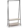 VINTHERA MOA Appendiabiti con 2 ripiani in acciaio e legno, 80 x 40 x 160 cm