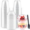 LATERN 50 Pezzi Bicchieri da Dessert in Plastica con Coperchi a Cupola, 360ml Tazze da Dessert Rotonde Coppa Trasparente per Antipasti Parfait Ciotola da Portata Riutilizzabile con Sporks