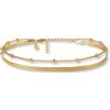 GD GOOD.designs Cavigliera oro per donna I Cavigliera a più file - Regolabile I Cavigliera a catena di serpenti dorata I Impermeabile