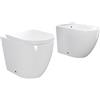 Parama Sanitari in Ceramica Filomuro Vaso Bidet Con Brida Sedile Soft-Close Chiusura Rallentata Mod. Roma