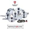 Batteria di Pentole Set Cucina 16Pz Professionale Royalty Line Swiss Inox 18/10