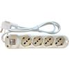 Faeg FG19804. Multipresa 4 prese schuko bipasso 2P+T 10/16A spina 2P+T 16A + int. 2P luminoso IP20