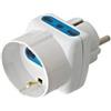 Faeg FG28514. AdattatoreTriplo Schuko 2P+T 10A +2 prese bipasso BIANCA in blister IP20D