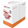 Hikvision Network Cable DS-1LN6U-SC0.Cavo Cat6 UTP Rame solido 0,55mm da interno Arancio 305 m