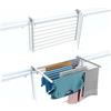 foxydry Stendino da Balcone Ribaltabile, Stendibiancheria da Ringhiera Esterno Resistente in Acciaio inox e alluminio Duo, per terrazzi, balconi e ringhiere - Lunghezza 82 cm (Bianco, 82 cm)