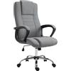 Vinsetto Sedia da Ufficio Ergonomica con Braccioli Imbottiti e Poggiapiedi, Altezza Regolabile, Funzione Dondolo, 62x76x110-119cm Grigio | Aosom Italy
