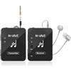 M-Vave WP9 - sistema di monitoraggio in-ear wireless, trasmettitore e ricevitore da 2,4 GHz, design a clip, ricaricabile tramite USB, nero