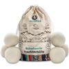 Chinchilla® Palline per asciugatrice in lana di pecora. Palline per asciugatrice sostenibili per biancheria morbida e fluida. Senza plastica e durevoli