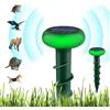 Durimi Distributore di talpe, confezione da 2 spaventapasseri solari (infilati) - Efficace contro talpe, arvicole - parassiti e dissuasori - controllo dei parassiti del prato e del giardino.