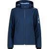 CMP - Giacca in Softshell da Donna con Cappuccio Removibile, Blue-Sky, 48