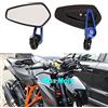 MISS MOLY Motociclo Laterali Specchi 7/8 22mm Manubrio Lega di Alluminio Specchi Retrovisori per Scooter Cruiser Sport Bike(Blu)