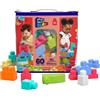TOYS ONE Mega Bloks CYP67 Grande Borsa Costruzione con 60 Grandi Mattoncini