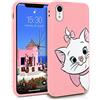 ZhuoFan Cover per iPhone XR, Custodia Cover Silicone Rosa con Disegni Ultra Slim TPU Morbido Antiurto 3D Cartoon Bumper Case Protettiva per iPhone XR, Gatto