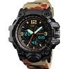 TONSHEN Sportivo Orologio da Uomo Analogico Quarzo LED Elettronico Doppio Tempo Allarme Cronometro Plastica e Gomma 50M Impermeabile Outdoor Militare Digitale Orologi da Polso (Multicolore)