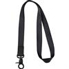 HONZUEN Cordino Laccio da Collo Neck Lanyard Strap, Laccio da Collo Cordino con Ring Metallica e Vera Pelle, per ID Carta di Identità, Porta Badge, Chiavi, Auto, Portachiavi (Nero Assoluto)