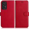 DENDICO Cover per Galaxy A53 5G, Premium Portafoglio PU Custodia in PU Pelle, Flip Libro TPU Bumper Caso per Samsung Galaxy A53 5G, Rosso