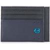 PIQUADRO P16 Porta carte di credito in pelle e tessuto ad uno scomparto