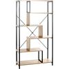 HAKU Scaffale rovere chiaro, nero, MDF, Metallo - Dim: L 84 x A 163 x P 35 cm, Stile: Moderno