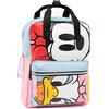 Disney Minnie Mouse Zaino Per Donne Donne Adolescenti Bambini | Pink Blue Daisy Duck Characters Bag Effetto pelle di poliestere con manico e cinghie regolabili