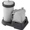 Intex 28634 - Pompa Filtro a Cartuccia Krystal Clear, Flusso d'Acqua 9463 L/h, Flusso di Sistema 7192 L/h, Plastica, Grigio