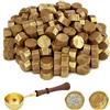 ASTARON 100 Pezzi Perline di Ceralacca per Timbro Sigillo di Cera, Kit Sigillo di Cera Ottagonale con 1 Cucchiaio per Sciogliere Cera per Inviti Biglietti Buste Confezioni di Vino Confezioni Regalo