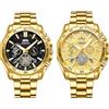 JewelryWe Orologio da Uomo in Acciaio Inox: Lusso Data Calendario 30 m Impermeabile Analogico al Quarzo con Quadrante Rotondo e Cinturino in Acciaio Inox