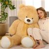MorisMos Orso Peluche Gigante 130 cm, XXL Marrone Chiaro Orsacchiotto Peluche Grande Pupazzo Orsetto, Morbido Teddy Bear Regalo per Bambino Fidanzata Lei Lui Compleanno Decorazioni