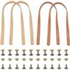 SUPERFINDINGS 2 Set 2 Colori Manici per Borsa in Ecopelle 60cm Sostituzione Tracolla per Borsa in Pelle PU con Rivetti in Ferro Manico per Borsa Bianco e Marrone Foro per Cintura 3mm