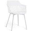 CRIBEL Set 4 poltrone Bunny, Color Bianco, Struttura in alluminio Bianco, in Polipropilene, 57x77x82