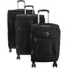 DELSEY PARIS - HELIUM DLX - Set di 3 valigie per bagagli - estensibile - ultra leggero - bagaglio a mano 55 cm -Bagaglio a mano media 71 cm -Bagaglio a mano 83 cm - Nero