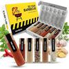 DIBYS Set Regalo di Spezie da Barbecue per Uomini & Donne | 6 Preziose Spezie BBQ per Carne, Pesce & Verdure alla Griglia con Ricette Incluse | Spezie per Bistecca, BBQ Affumicato & Altro