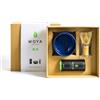 MOYA MATCHA Organico Moya Matcha Tè Verde Biologico in Polvere Set | 30g Tradizionale (II) Grado Pacco + Ciotola Blu + Frusta | Preparazione del Tè Kit di Partenza di Base