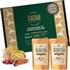CAMINO DE CABRAS Tisane Confezione Regalo - Te Chai Masala Speziato - Energizzante, Detox - Tè Nero, Curcuma, Zenzero, Pepe Nero, Cannella, Lamponi, Cardamomo - Box 2x 100g - Perfetto per Chai Latte
