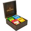 Twinings SCATOLA IN LEGNO 4 SCOMPARTI + PZ 40 BUSTINE TE' TWININGS ENGLISH BREAKFAST, EARL GREY, AGRUMANCE TEA, THE FOUR RED FRUITS, LEMON SCENTED, INTENSE PREMIUM, GREEN TEA