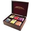 Twinings SCATOLA ESPOSITORE IN LEGNO 6 SCOMPARTI + PZ 60 BUSTINE TE' TISANE CAMOMILLE E INFUSI TWININGS