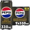 Pepsi Zero senza caffeina Soda alla cola con zero zucchero e zero calorie, confezione da 9 lattine da 330 ml, 2,97 litri in totale