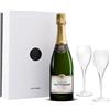 Zeus Party Elegante cofanetto -TAITTINGER- con una bottiglia di Cuvée Prestige 750ml + 2 flutès firmati, Ottima ed esclusiva idea regalo