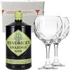Generico Hendrick's Gin Amazonia 43,4% Vol. 1000 ml - Due Bicchieri In Vetro Borgonovo 620 ml