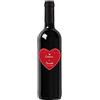 Bottle-Up Idea regalo Vino Rosso Toscana IGT, bottiglia con etichetta personalizzata esclusiva per San Valentino, bomboniere, anniversario di fidanzamento e matrimonio (0,75L, Cuore)