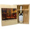 Zeus Party Elegante Cofanetto in legno, Personalizzabile sia con foto che con testo, contenente 1 bottiglia di Champagne o Spumante + 2 Flûte, Ottima ed Esclusiva idea regalo (Moët & Chandon Ice IMPERIAL)