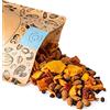 Makadamia - Mix di Frutta Secca 500 g - Care Mix - Mandorle (200g), Mango Disidratato, Uvetta Sultanina, Papaya Disidratata.