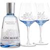 Gin Mare Mediterranean Gin - Double Pack Glass - 700 ml, 2 Bicchieri ballon di cristallo. Set perfetto per Gin & Tonic e cocktail