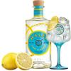 Generic Gin MALFY Limone + Bicchiere ORIGINALE - Gin Italiano Mediterraneo, Pompelmo Rosa, Arancia Rossa, Limone Amalfi - Bicchiere ufficiale Goblet Glasses