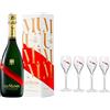 Zeus Party Champagne Brut G.H. Mumm Grand Cordon Magnum 1,5 Litri Astucciato + 4 Flutès Firmati