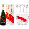 Zeus Party Champagne Brut G.H. Mumm Grand Cordon Luxury Set Magnum 1,5 Litri Astucciato + 4 Flutès Firmati + Cestello da Ghiaccio Firmato