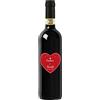 Bottle-Up Chianti DOCG, bottiglia personalizzata con etichetta esclusiva e originale. Idea regalo per San Valentino, bomboniere, anniversario di fidanzamento e matrimonio (0,75L, Cuore)