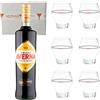 Generico Amaro Averna Siciliano 29% Vol. 1000 ml - con 6 Bicchieri Originali Amaro Averna