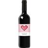 Bottle-Up Idea regalo Vino Rosso Toscana IGT, bottiglia personalizzata con etichetta esclusiva e originale per San Valentino, bomboniere, anniversario di fidanzamento e di matrimonio (0,75L, Cuore Pixel)